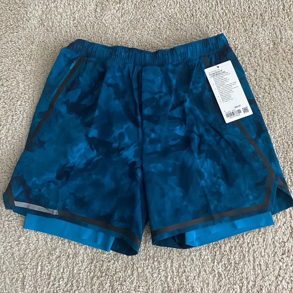 Brand New Lululemon Surge Bold Lines Shorts - L